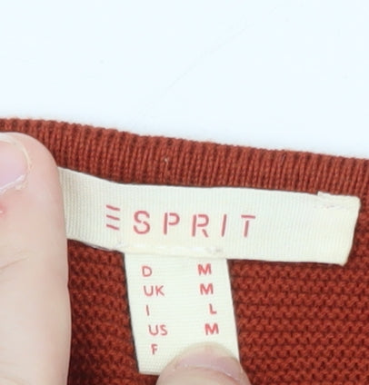 Esprit Women's Multicoloured Striped Cotton Pullover Jumper M
