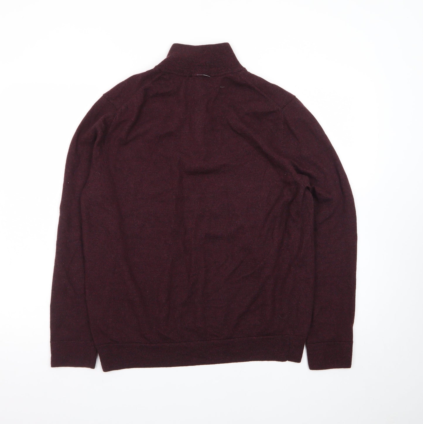 Express Men’s Red Wool Half Zip Jumper XL High Neck