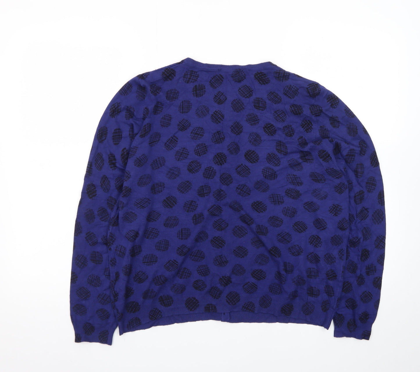 Marks and Spencer Women's Blue Cardigan UK 18 Crew Neck Knit