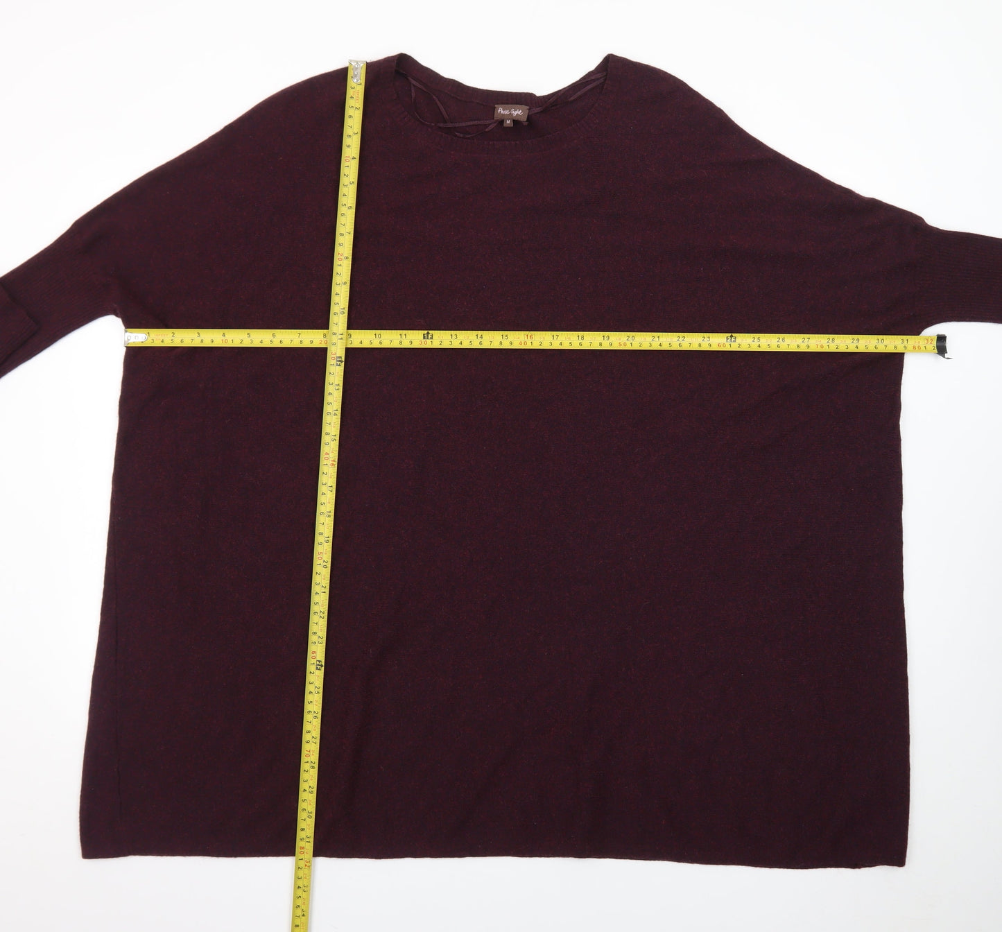 Phase Eight Womens Burgundy Pullover Jumper Medium Cotton Angora Blend