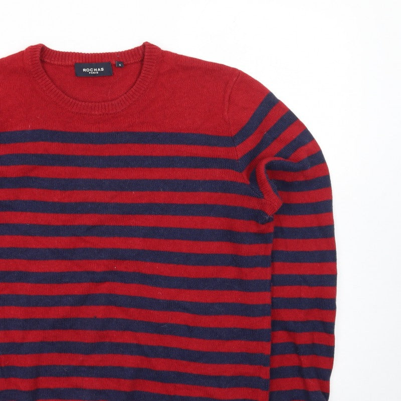 Additional view of Rochas Men's Red Striped Crew Neck Knit Jumper, size S