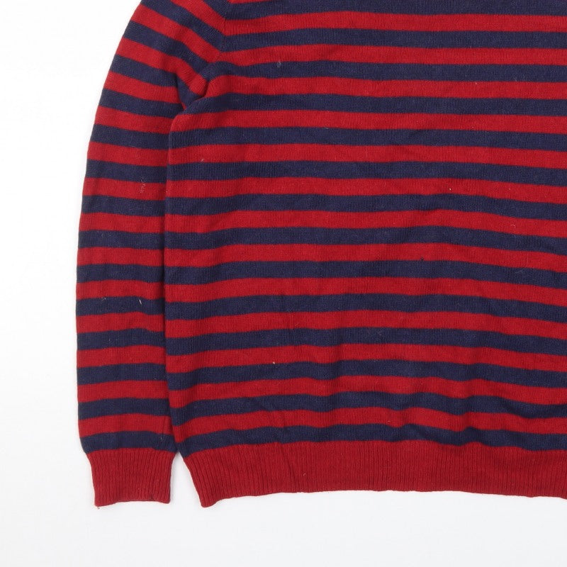 Additional view of Rochas Men's Red Striped Crew Neck Knit Jumper, size S