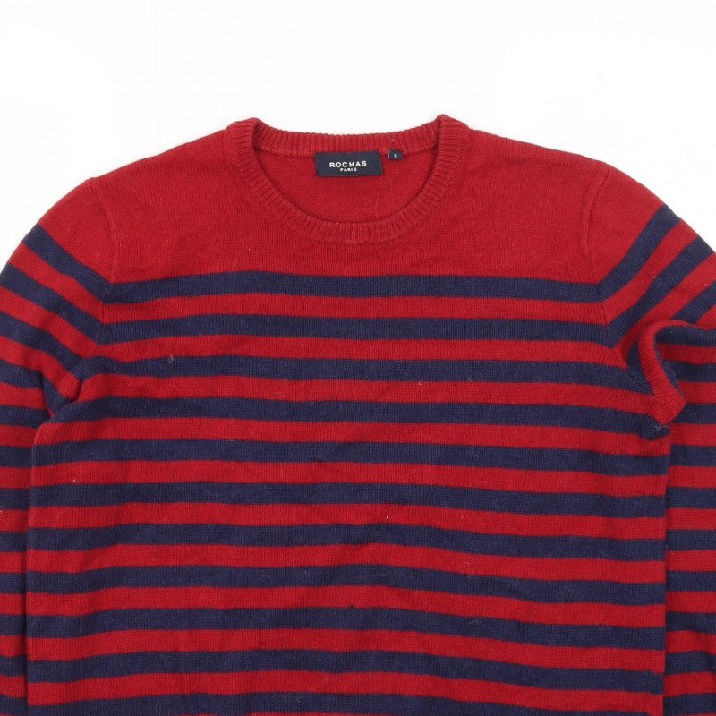 Additional view of Rochas Men's Red Striped Crew Neck Knit Jumper, size S