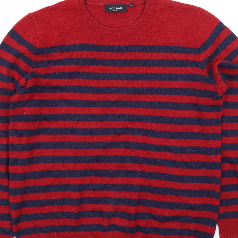 Additional view of Rochas Men's Red Striped Crew Neck Knit Jumper, size S