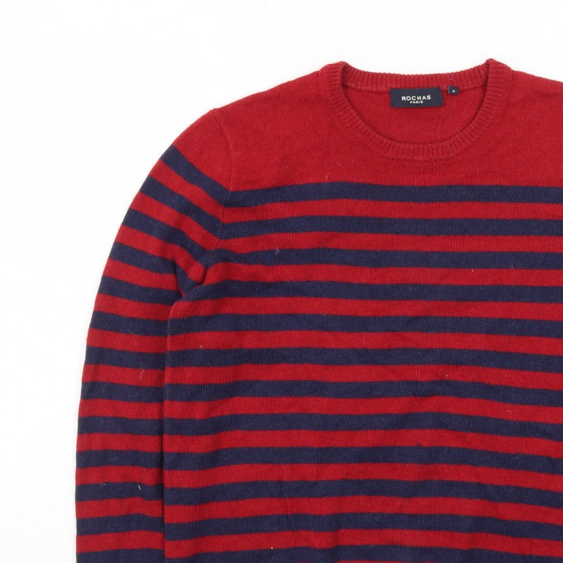 Additional view of Rochas Men's Red Striped Crew Neck Knit Jumper, size S