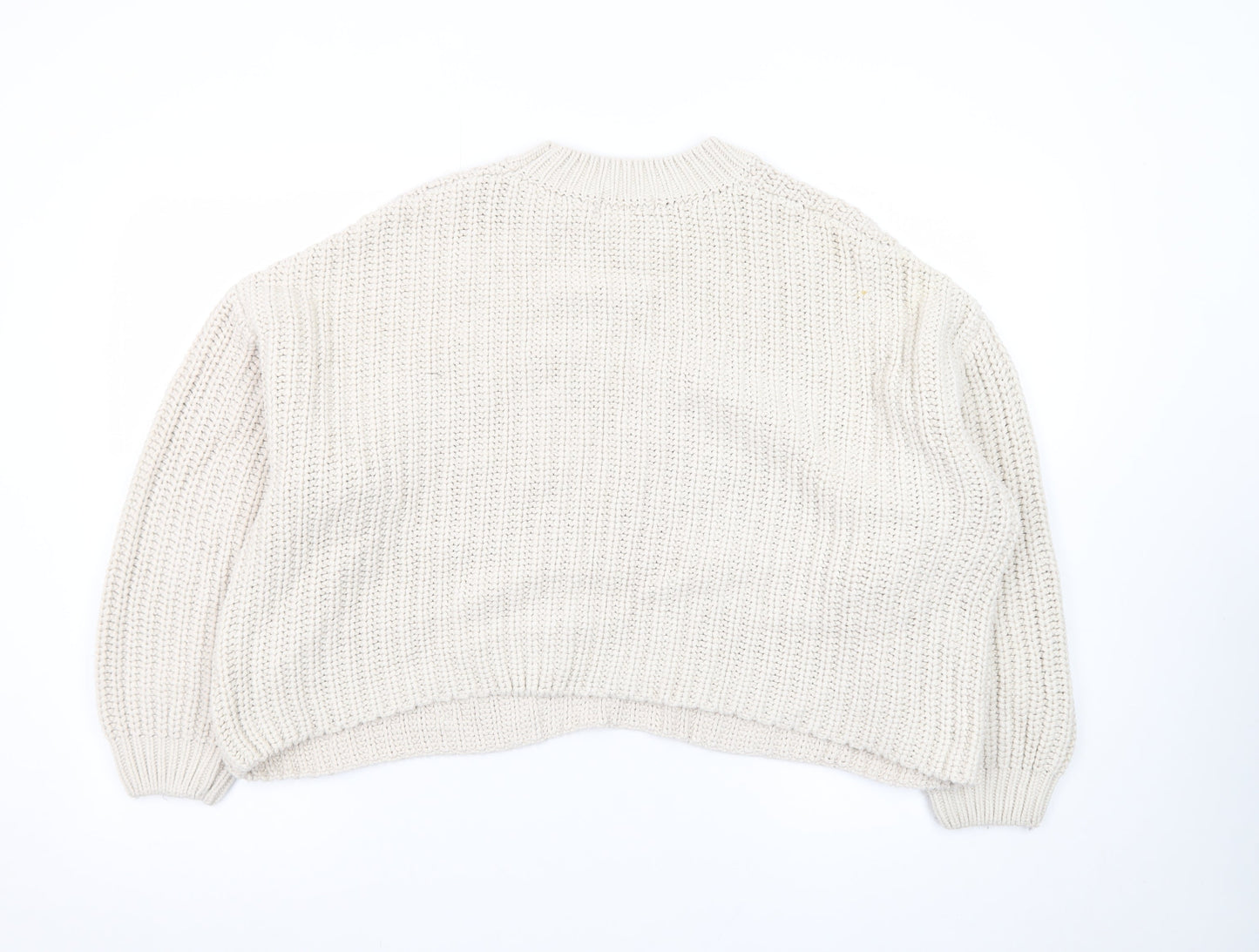 Apricot Womens Beige Crew Neck Chunky Knit Pullover Jumper UK 16