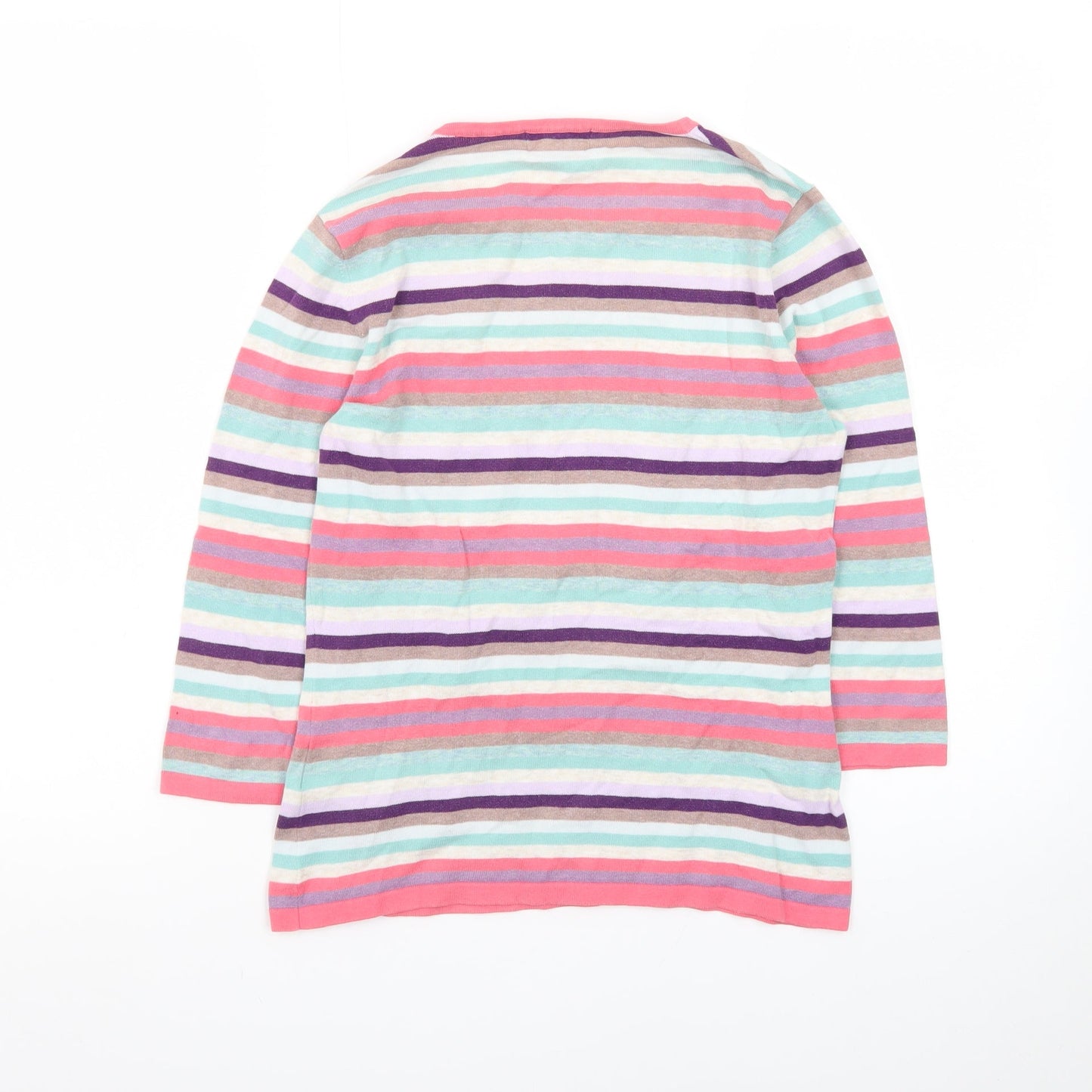 Monsoon Women’s Multicoloured Striped Cotton Pullover Jumper Size 8