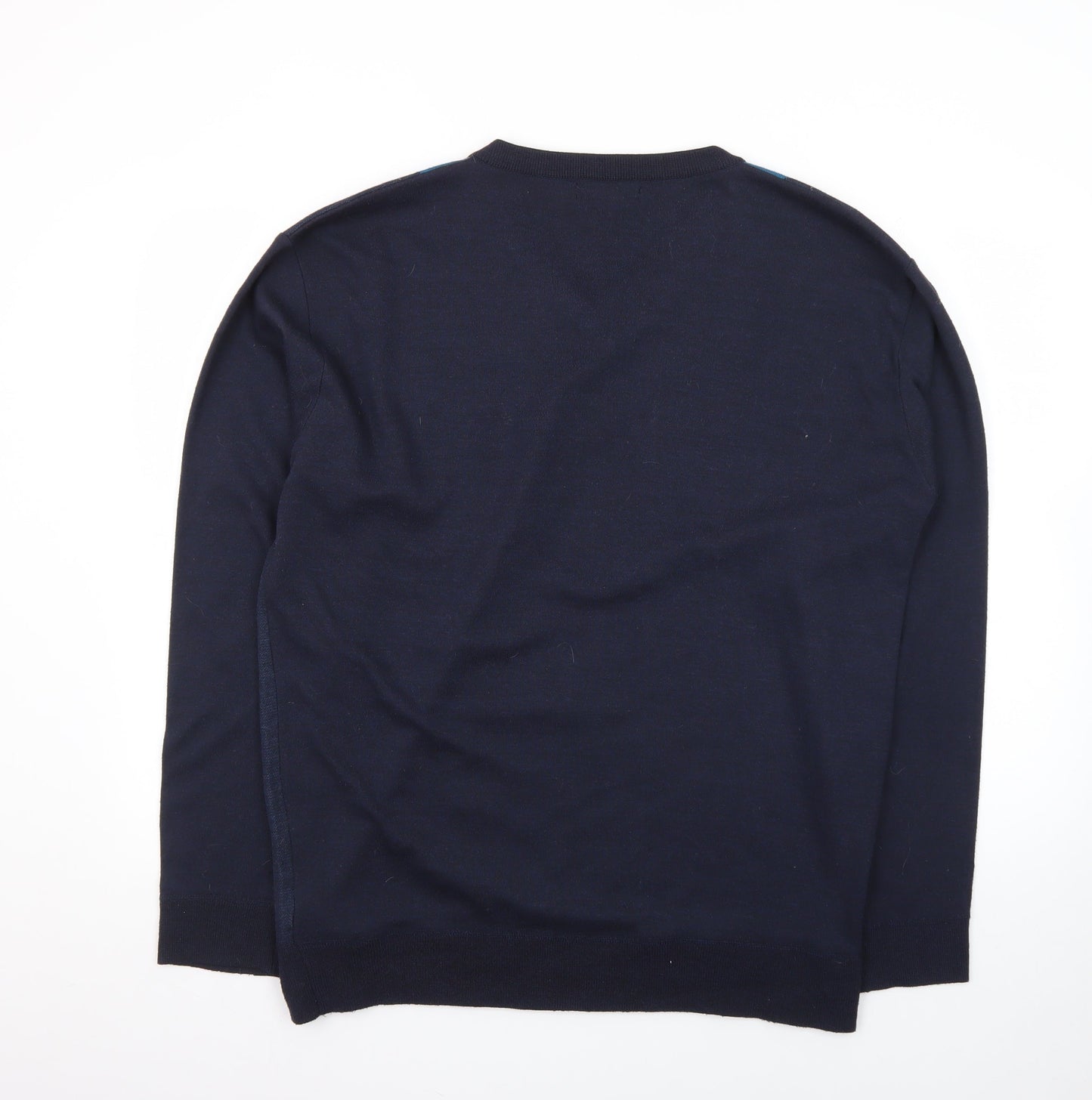 Pierre Cardin Men's Blue Argyle V-Neck Pullover Jumper XL
