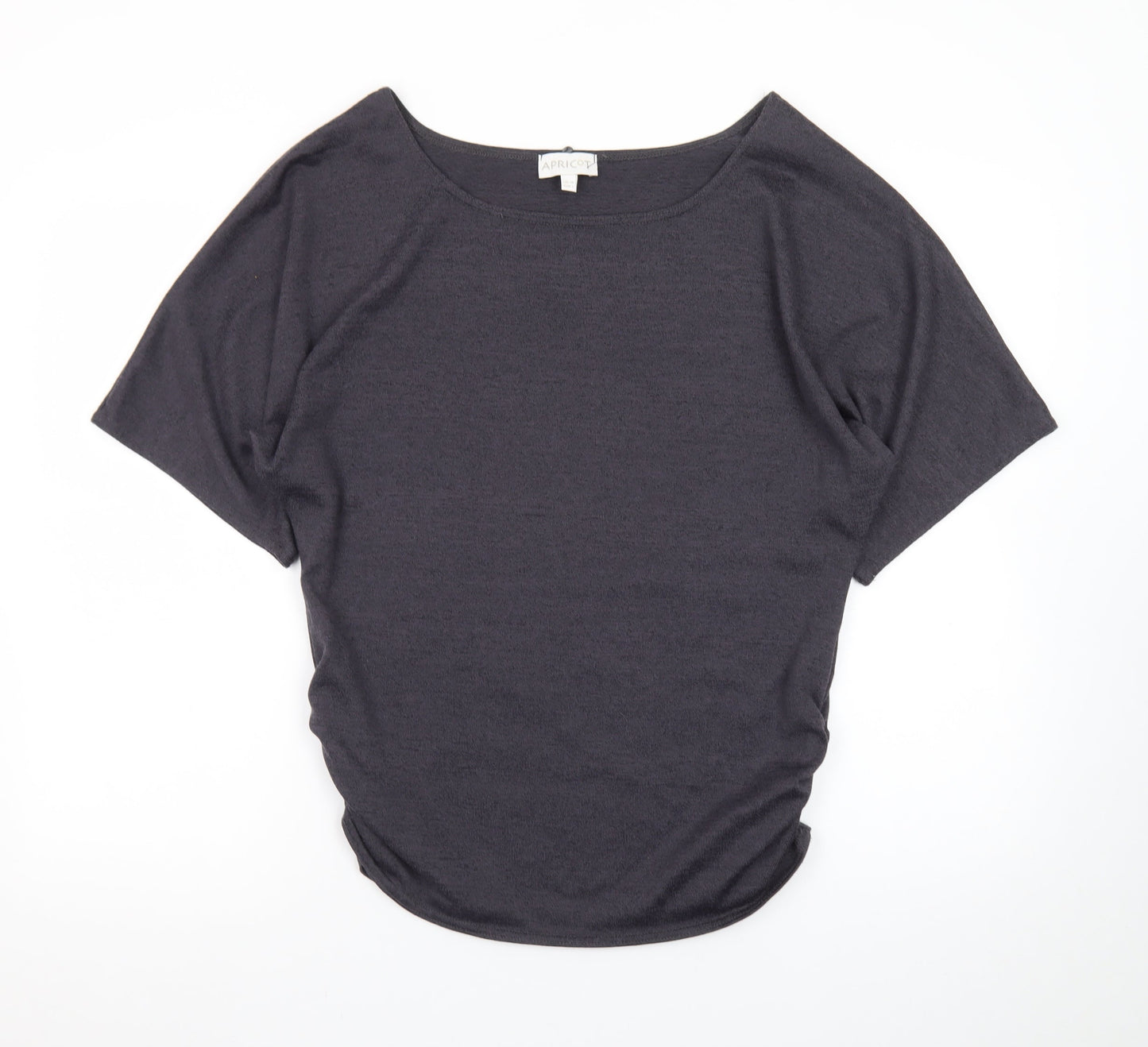 Apricot Women's Grey Jersey Boat Neck Short Sleeve T-Shirt UK 14