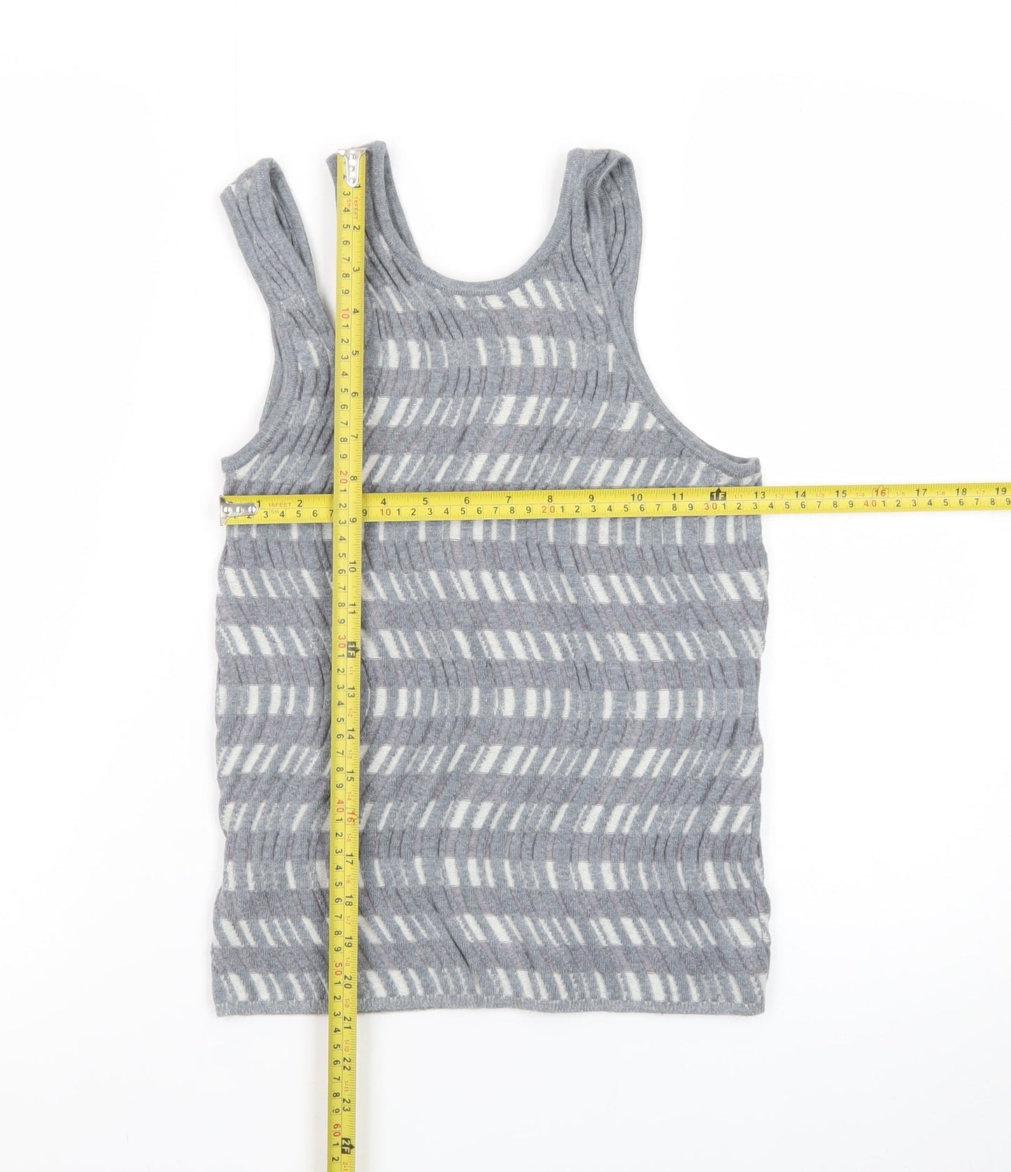 Collusion Women’s Grey Knit Striped Tank Top Size S