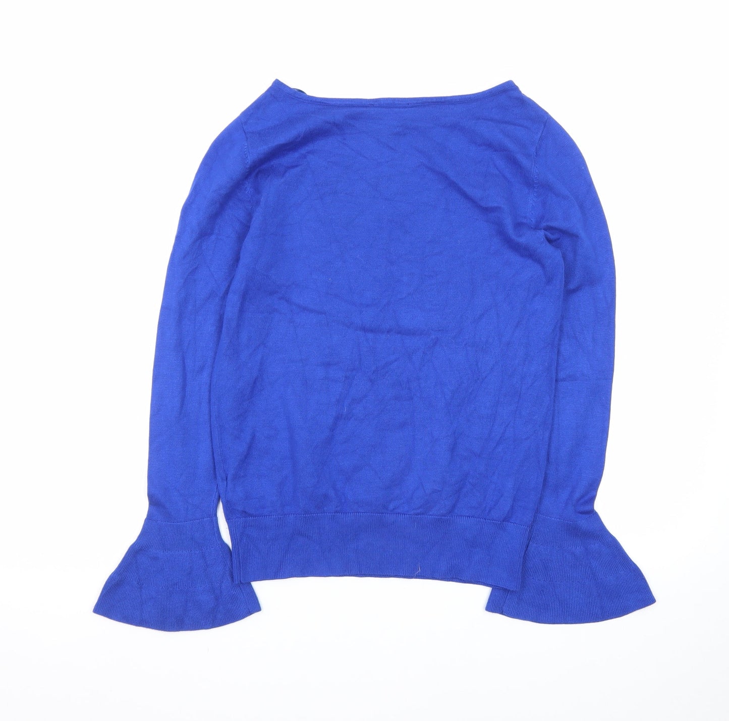 Monsoon Women's Blue Rhinestone Bell Sleeve Pullover Jumper Size S