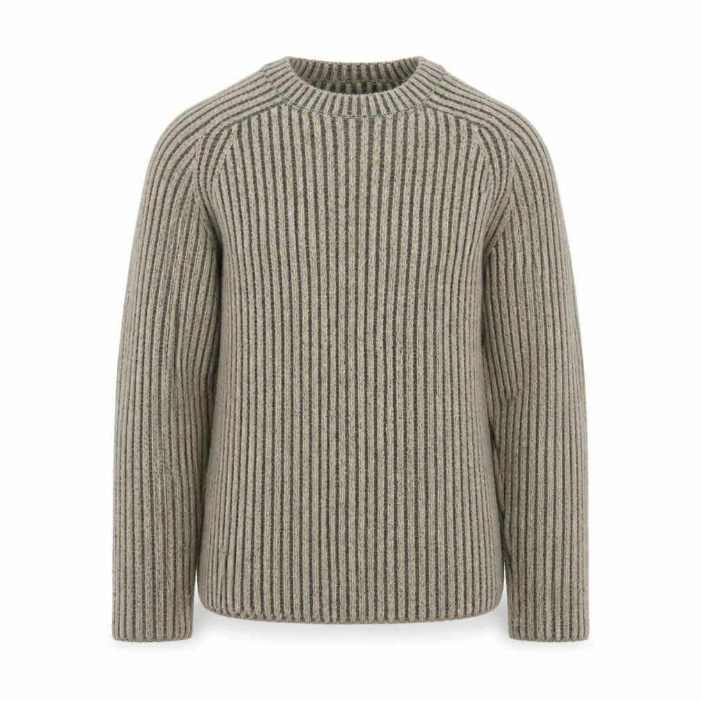 Jack & Jones Men’s Beige Wool Blend Striped Knit Pullover Jumper Size S
