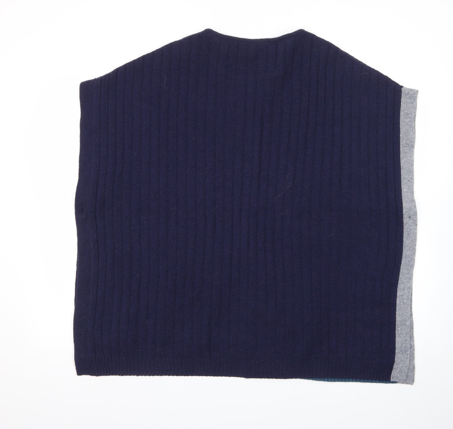 White Stuff Women Blue Wool Blend Cape Jumper S Sleeveless Knit