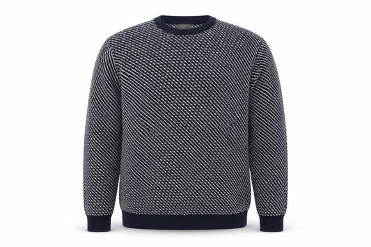 Limited Edition Men's Blue Cotton Blend Crew Neck Pullover XXL