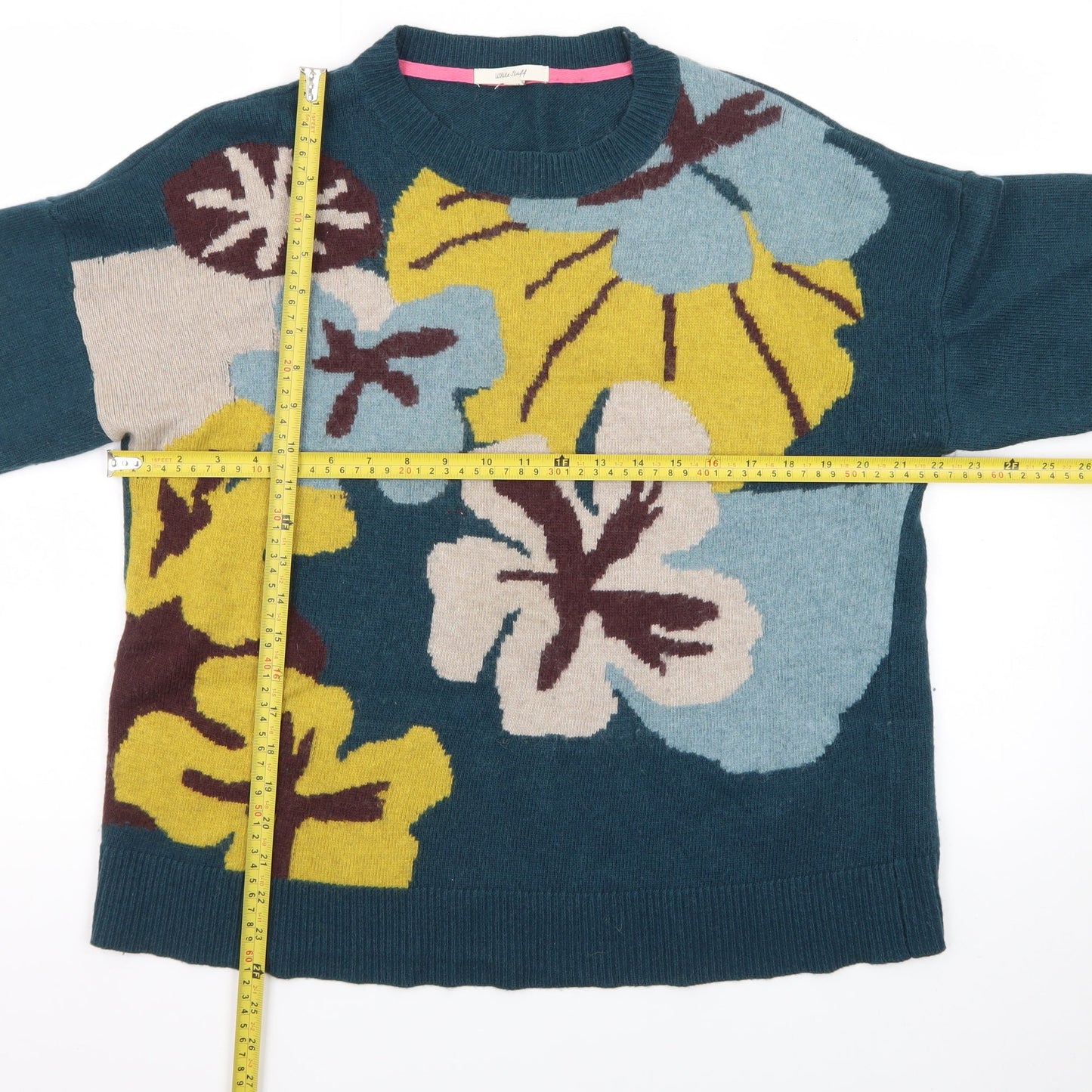 White Stuff Women's Multicoloured Floral Wool Jumper UK 18