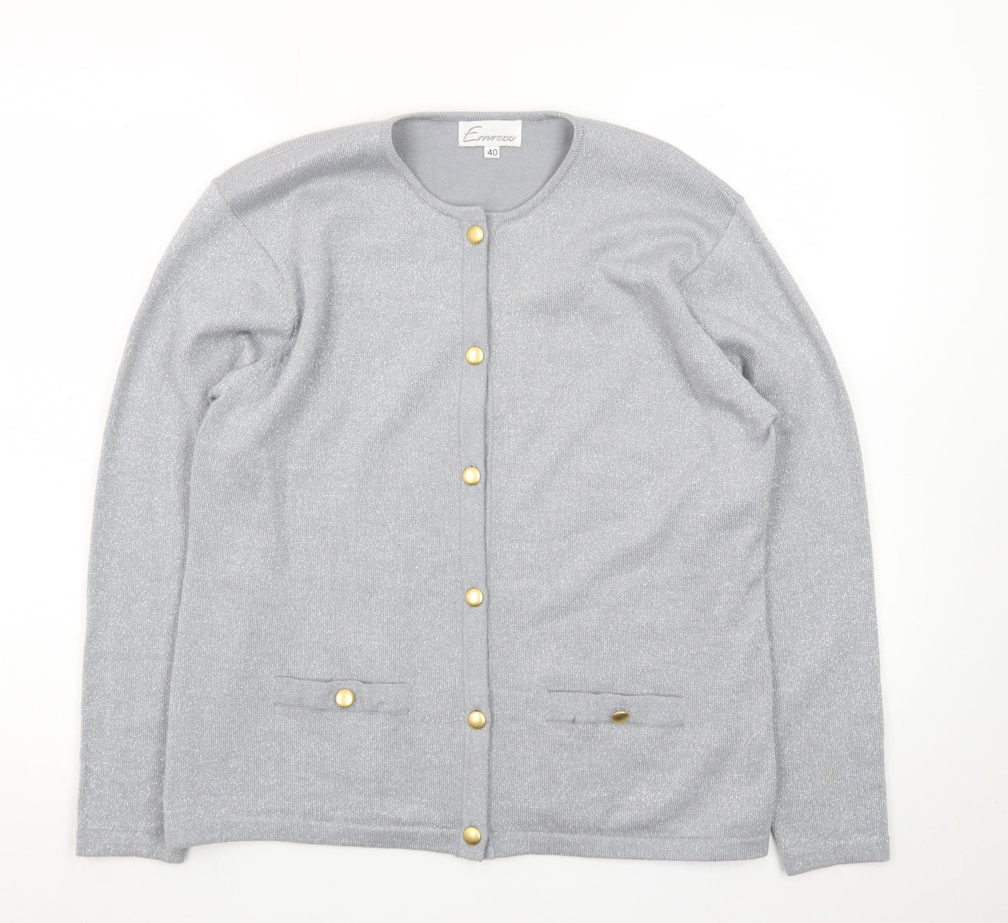 Emreco Women's Grey Wool Blend Button Cardigan Size 18