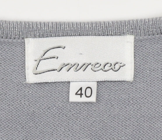 Emreco Women's Grey Wool Blend Button Cardigan Size 18