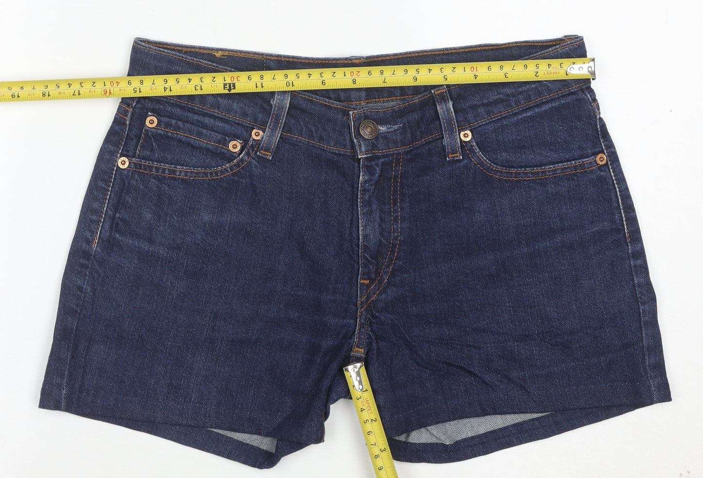 Levi's Women's Blue Denim 5-Pocket Shorts Size 12 Regular Fit