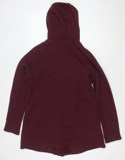 The North Face Women's Red Hooded Fleece Soft Shell Jacket L
