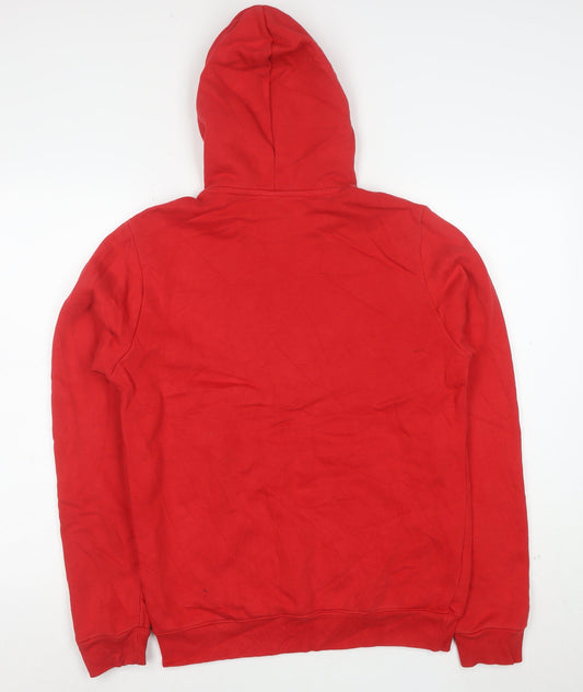 Reebok Men's Red Pullover Hoodie Small Logo Sports Fleece