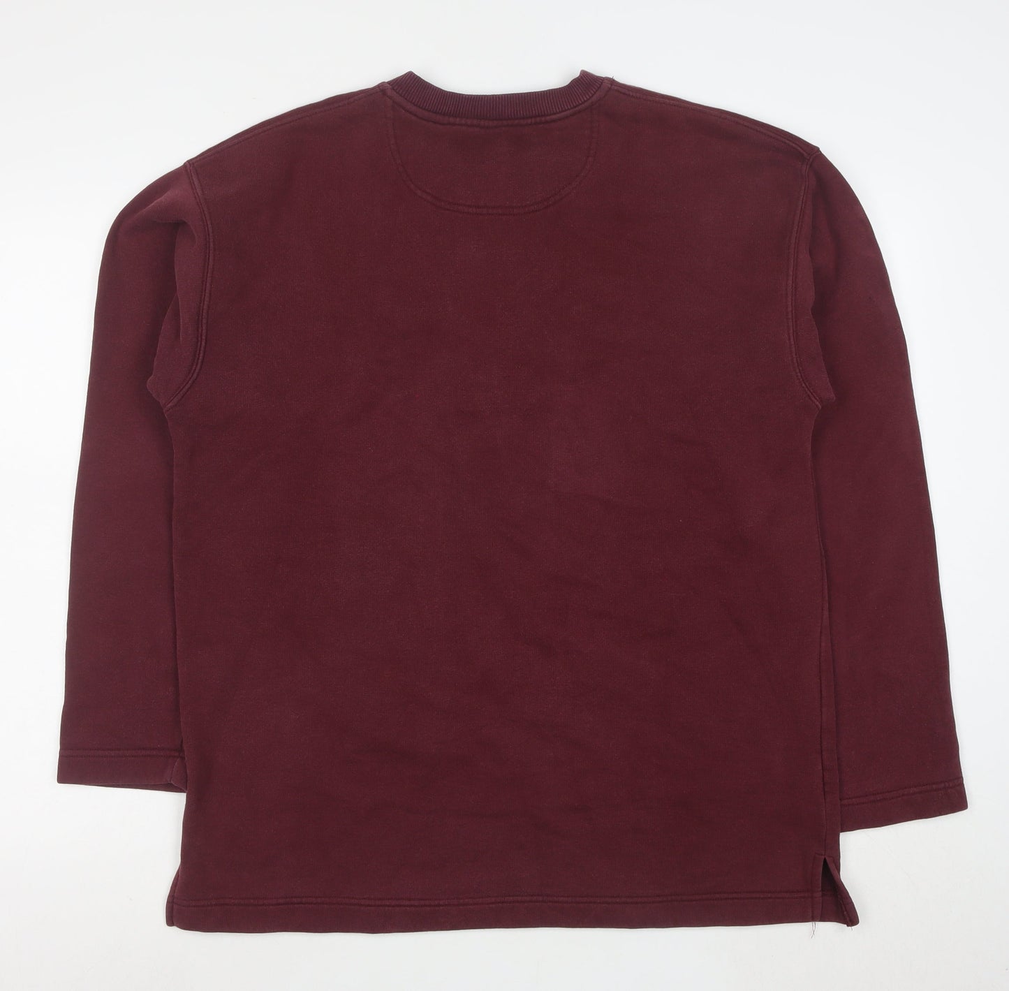 Big Dogs Women's Burgundy Pullover Sweatshirt Size L Embroidered Cotton Blend