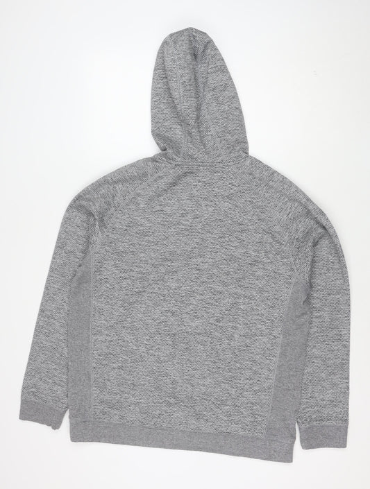 Champion Men’s Grey Pullover Hoodie L Logo Athletic Sweatshirt