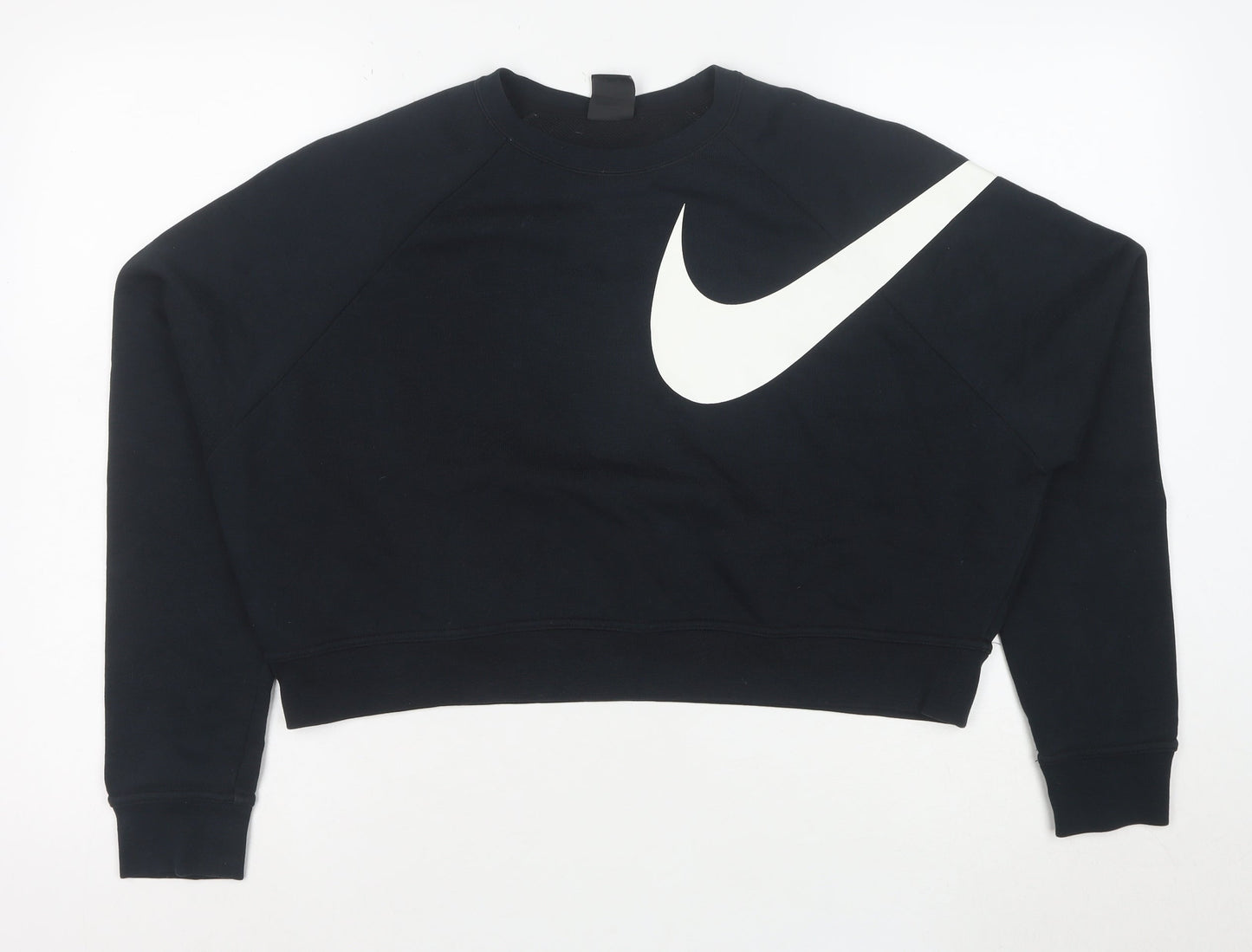 Nike Women Black Dri-FIT Crew Neck Pullover Sweatshirt Medium