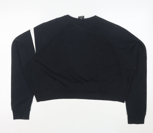 Nike Women Black Dri-FIT Crew Neck Pullover Sweatshirt Medium