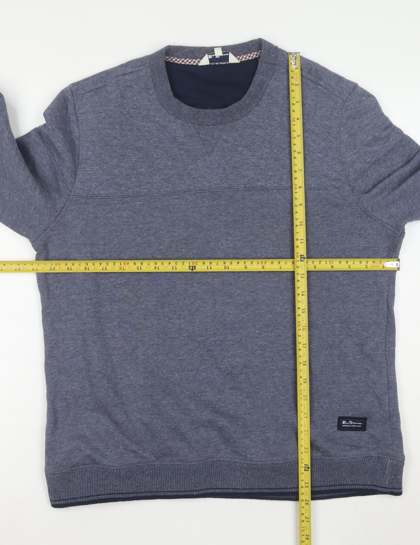 Ben Sherman Men Blue M Crew Neck Pullover Sweatshirt