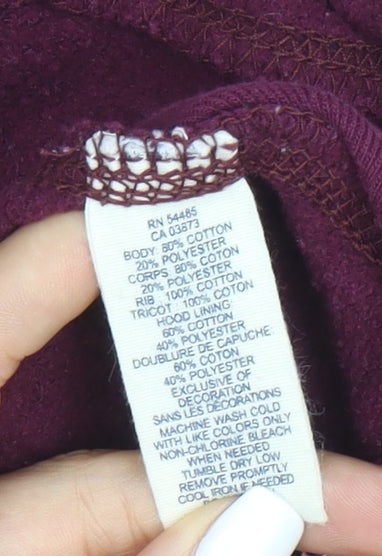 American Eagle Men's Purple Full Zip Hooded Sweatshirt Size M