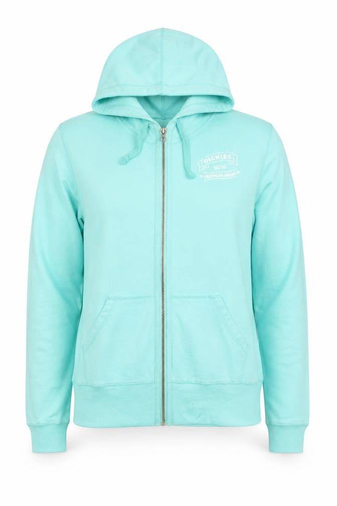 Dickies Women Mint Green Full Zip Hoodie XXL Cotton Blend