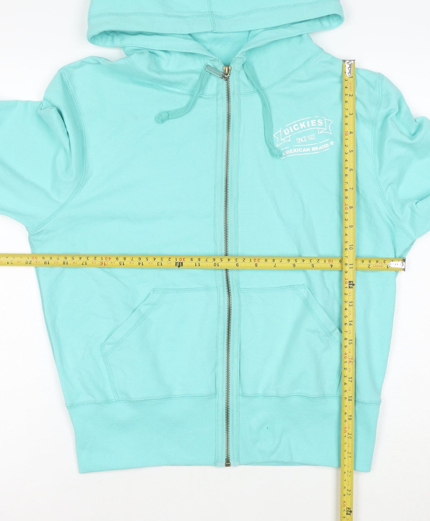 Dickies Women Mint Green Full Zip Hoodie XXL Cotton Blend