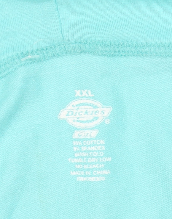 Dickies Women Mint Green Full Zip Hoodie XXL Cotton Blend