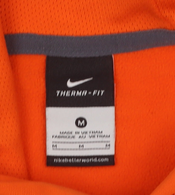 Nike Men's Orange Thermal-Fit Pullover Hoodie M Sportswear
