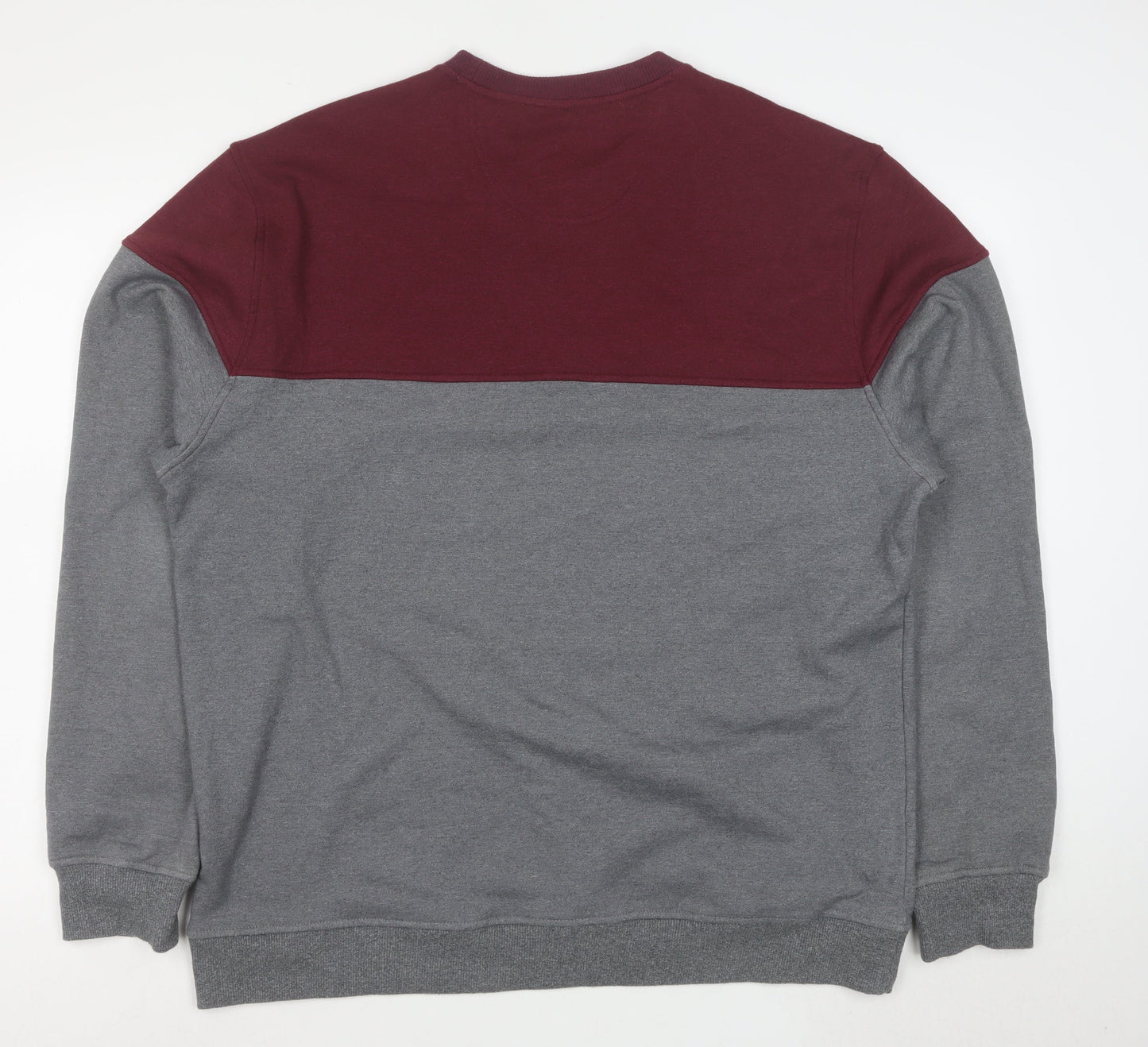 IZOD Men’s Grey Burgundy Colour Block Stretch Sweatshirt XL