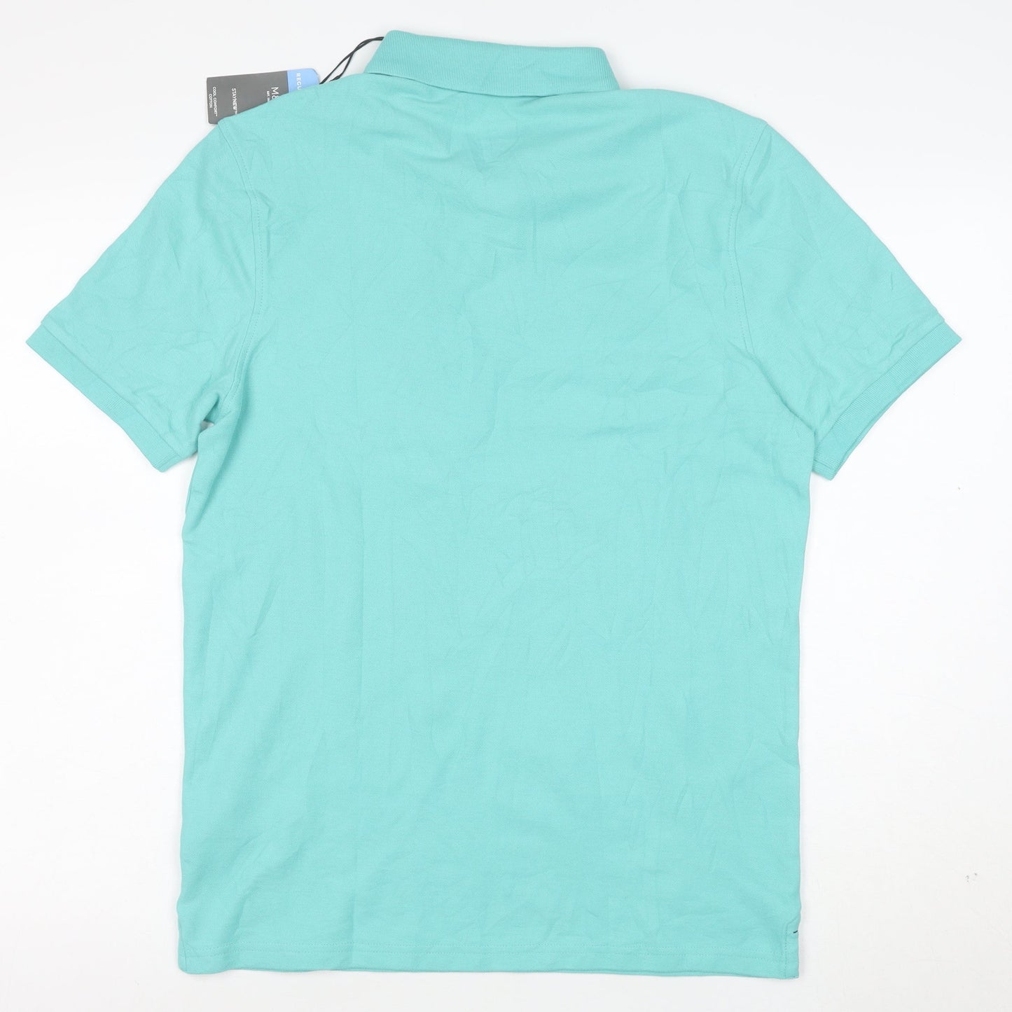 Marks and Spencer Men's Blue Regular Fit Cotton Polo M