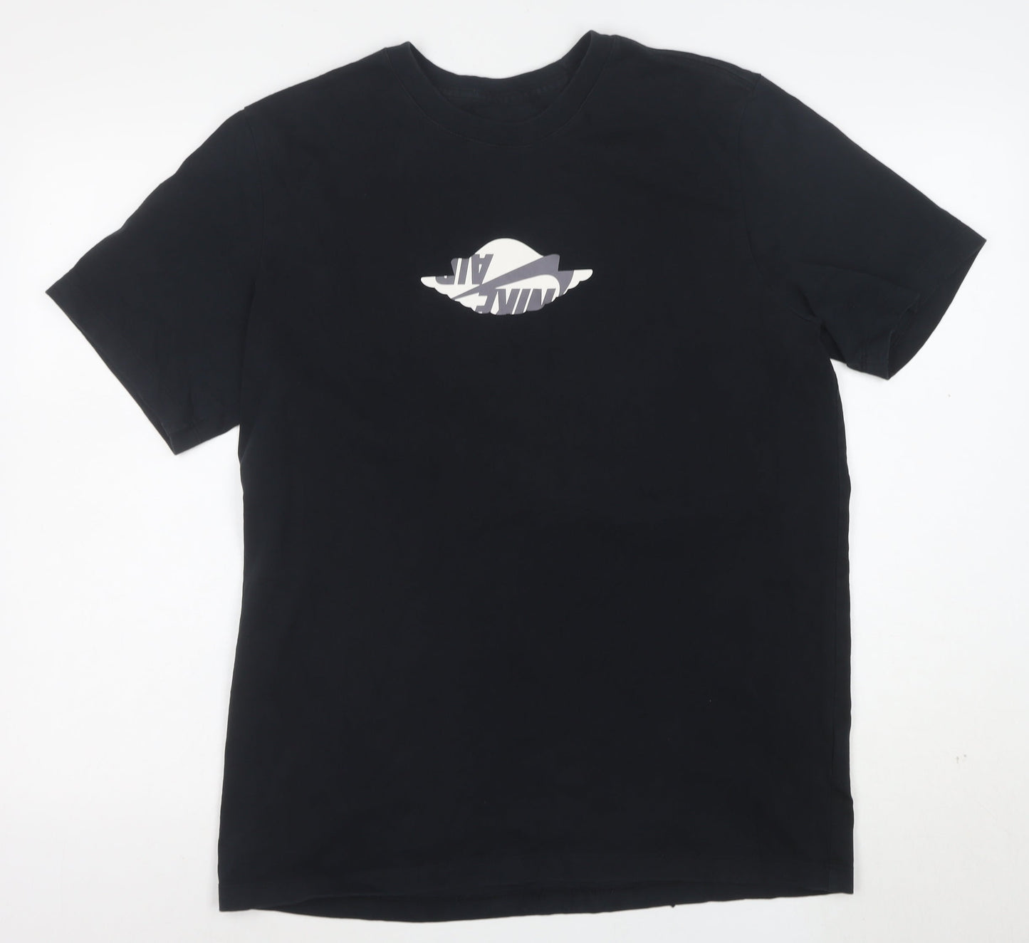 Jordan Men's Black Air Logo Graphic T-Shirt Size L Cotton