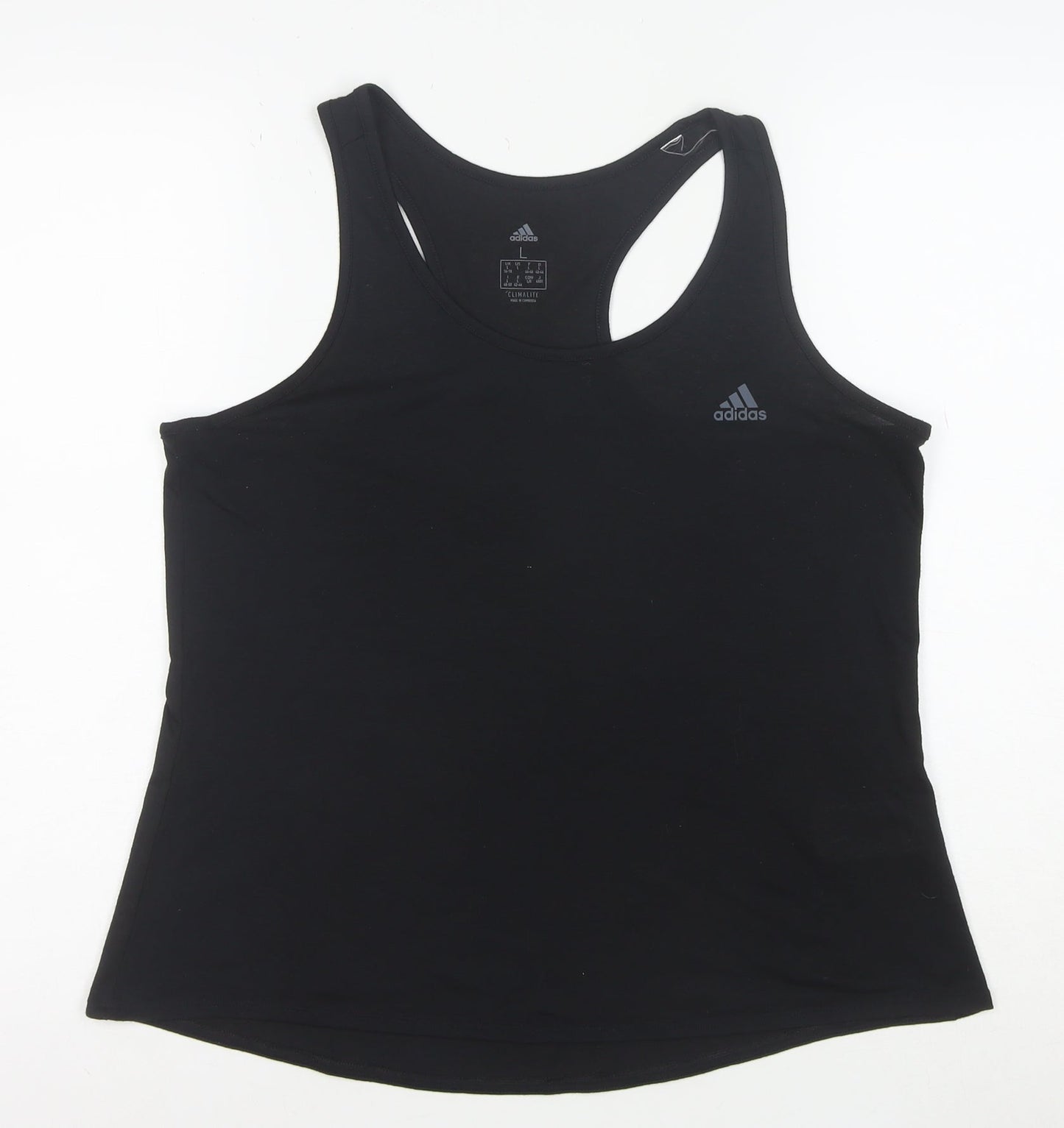 Adidas Womens Black Climalite Racerback Tank Top L Lightweight Gym