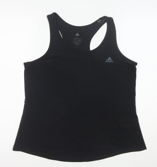 Adidas Womens Black Climalite Racerback Tank Top L Lightweight Gym