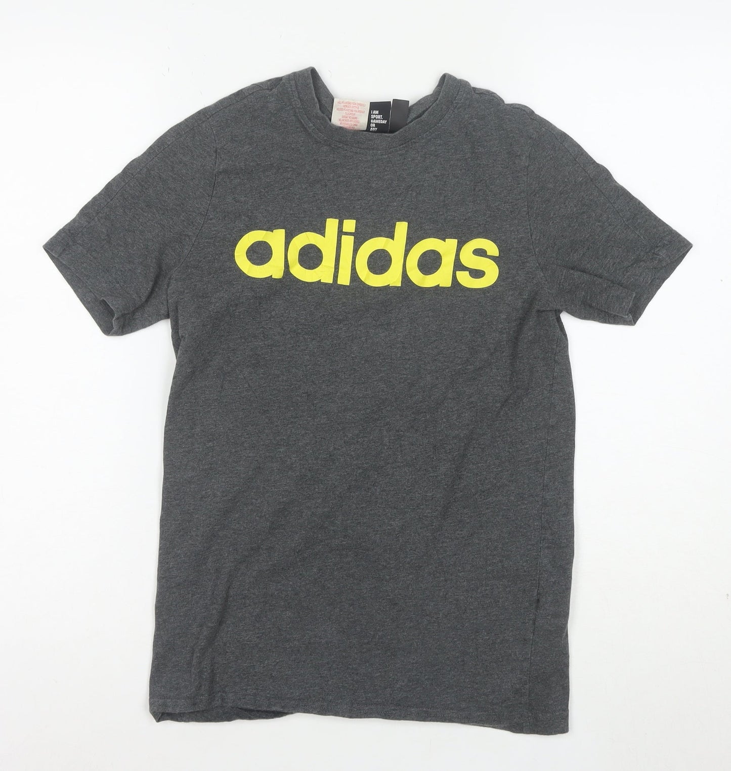 adidas Boys Grey 13-14 Years Short Sleeve Logo T-Shirt
