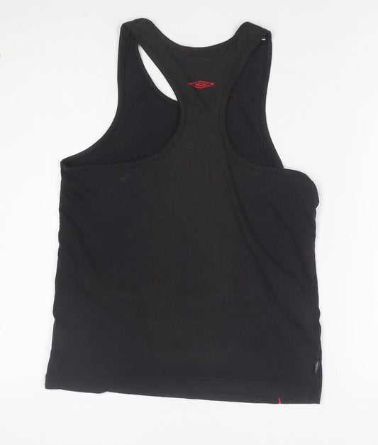 Umbro Men’s Black Sleeveless Sports T-Shirt Size S Cotton Stretch
