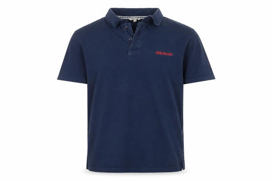 SoulCal & Co Men's Blue Cotton Short Sleeve Polo Shirt L