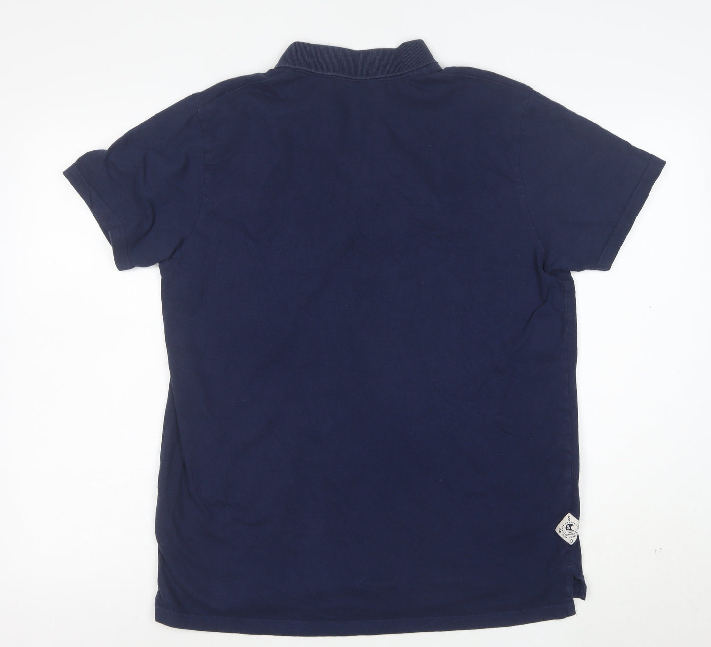 SoulCal & Co Men's Blue Cotton Short Sleeve Polo Shirt L