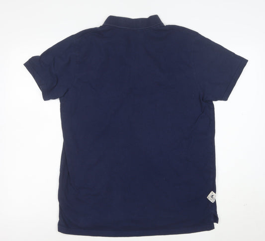 SoulCal & Co Men's Blue Cotton Short Sleeve Polo Shirt L
