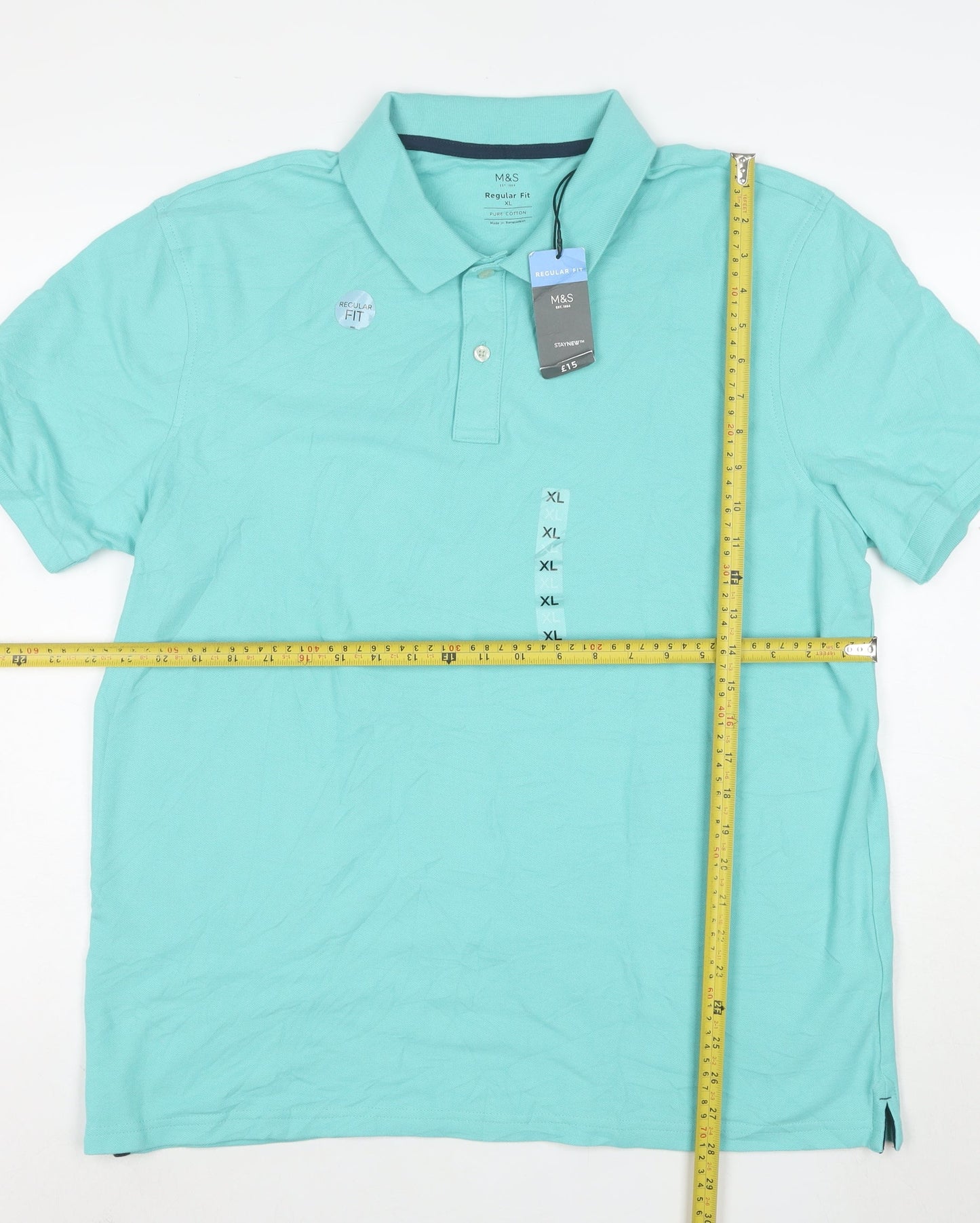 Marks and Spencer Men's Blue XL Regular Fit Cotton Polo Shirt