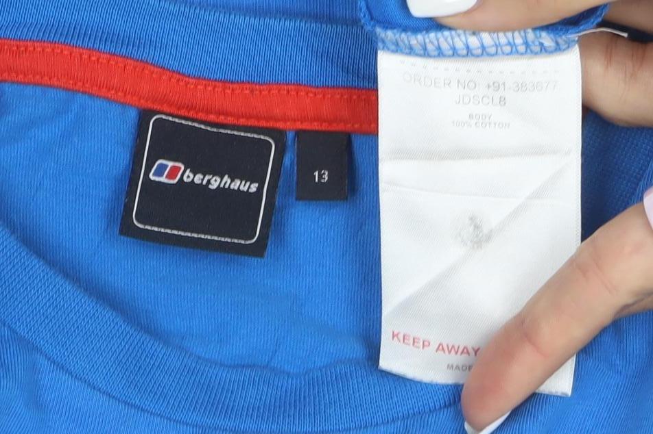 Berghaus Boys Blue 13 Years Logo Cotton Short Sleeve T-Shirt