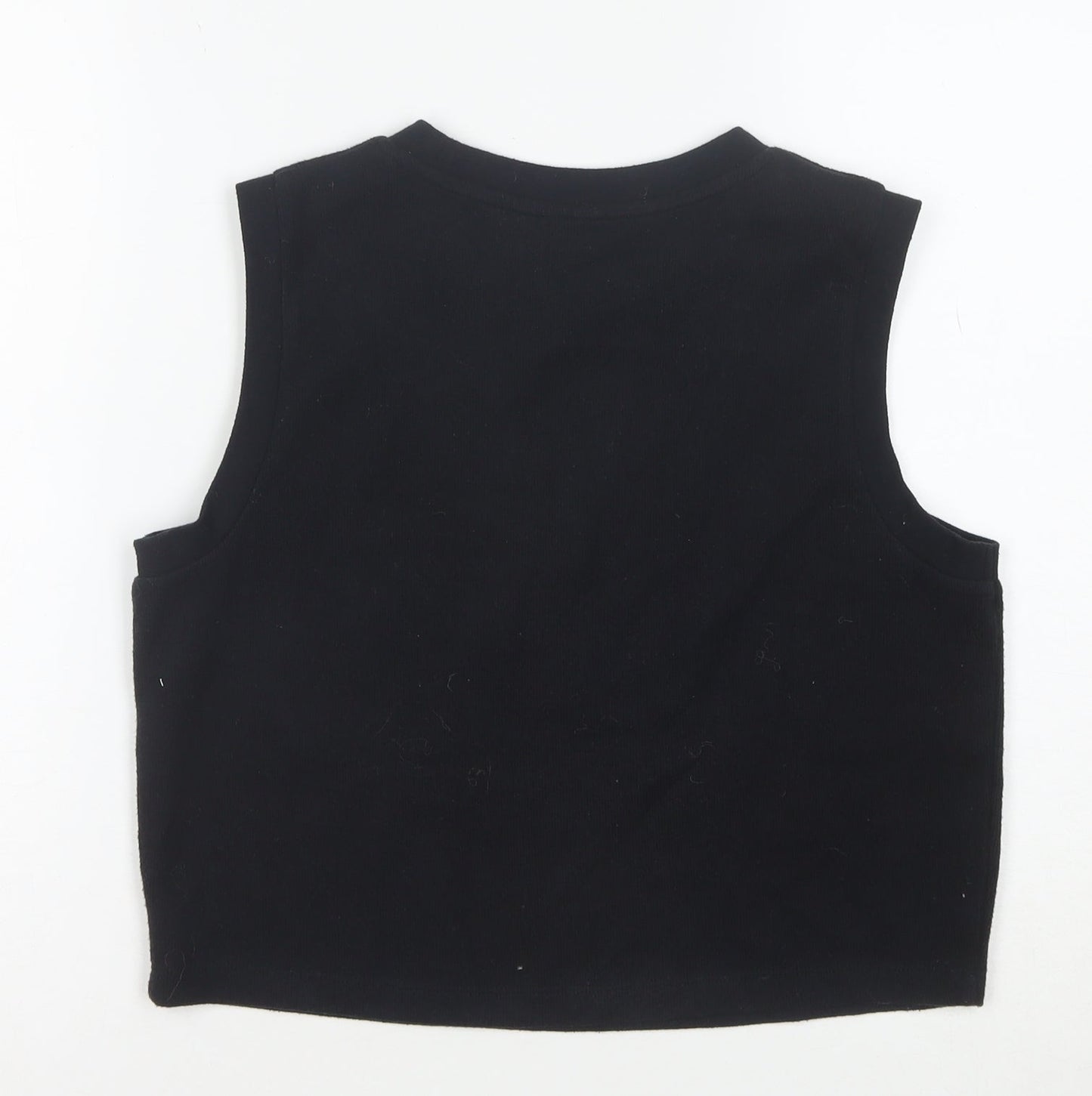ASOS DESIGN Women's Black Cropped Sleeveless Tank Top Size 10