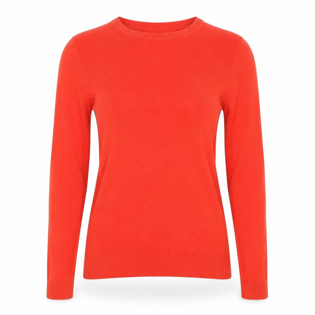 Marks & Spencer Women's Red Crew Neck Acrylic Jumper Size 12
