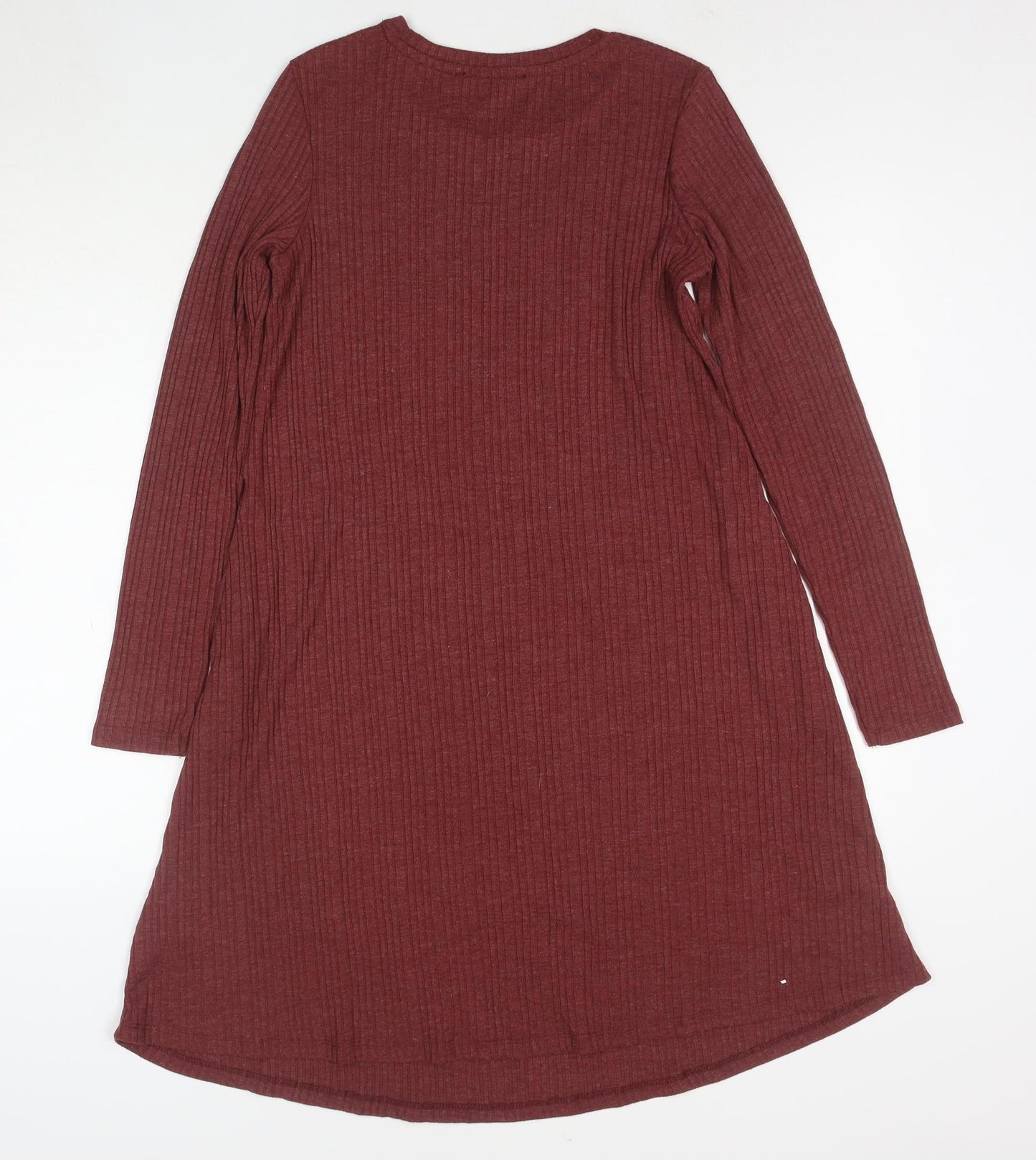 Marks and Spencer Women Red Size 10 Long Sleeve Shift Jersey Dress