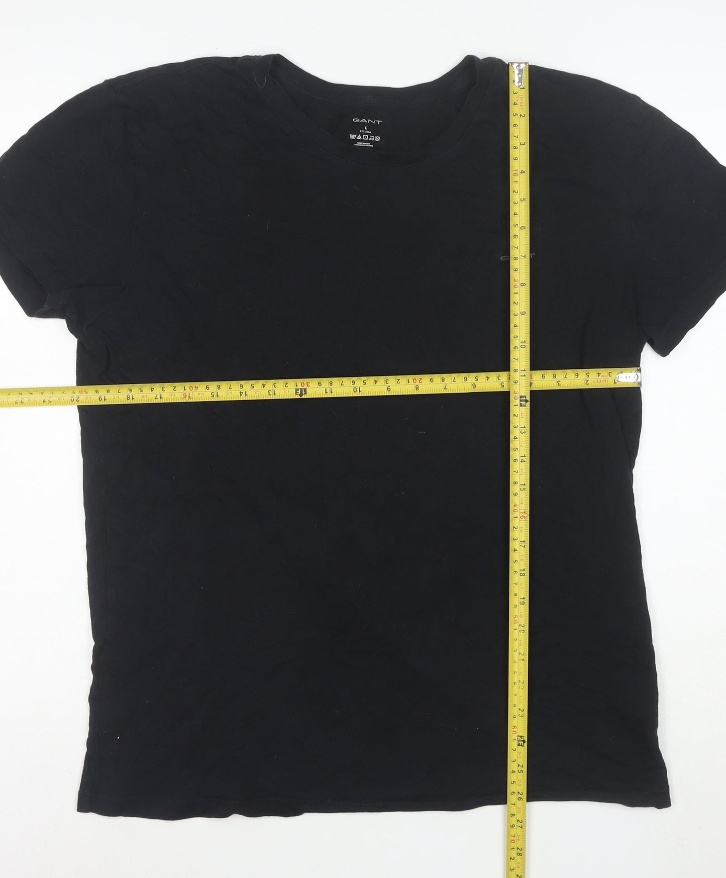 GANT Men's Black Cotton Crew Neck Short Sleeve T-Shirt Size L